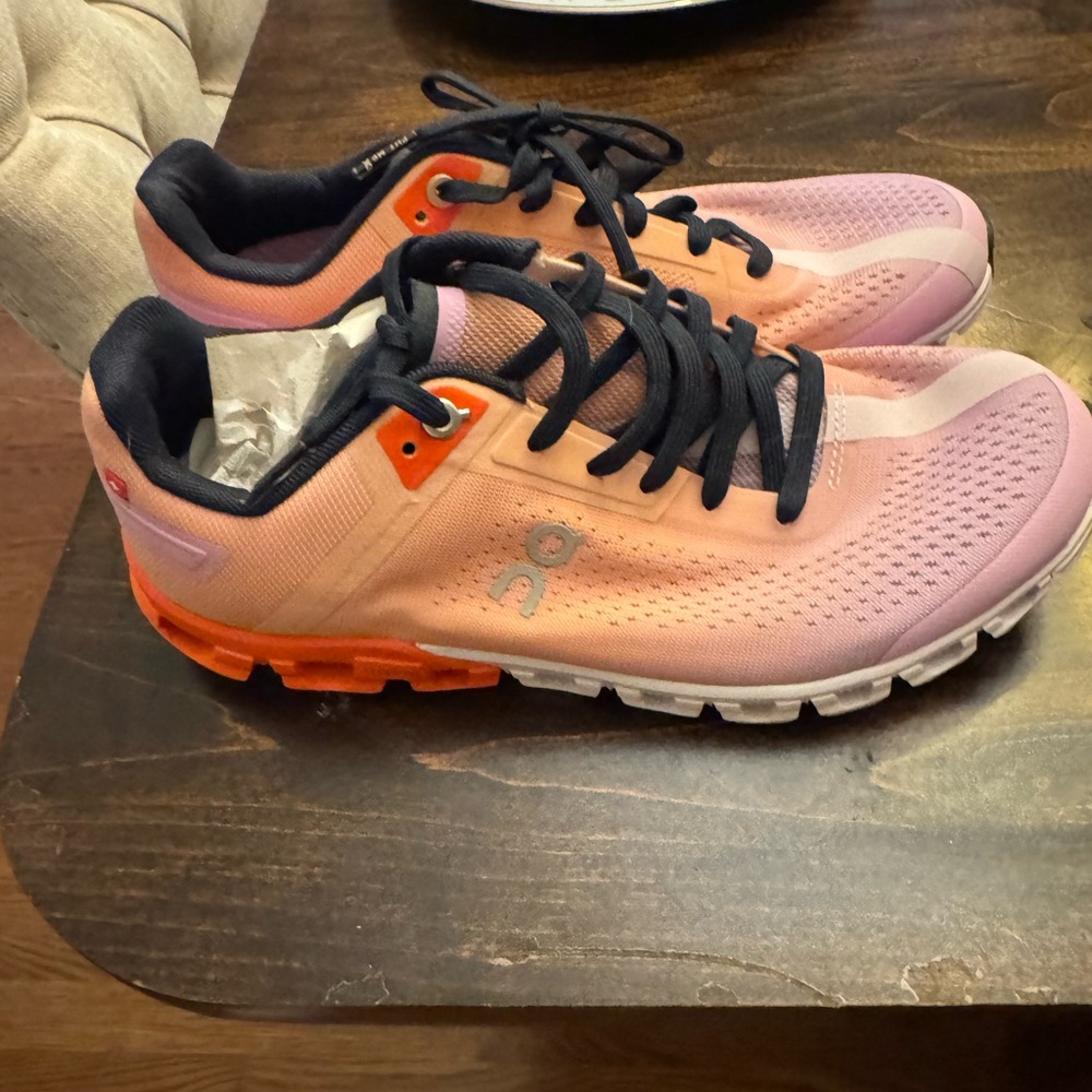 On Cloud Women's Athletic Shoes in Vibrant Pink and Orange